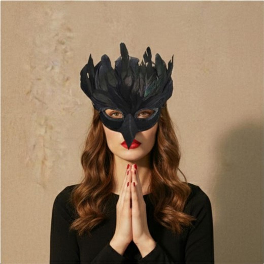 Handmade Raven Feather Masquerade Mask – Gothic Costume Ball - Etsy