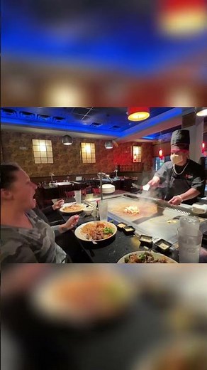 Hibachi Grill Master: Cooking Up Deliciousness! Watch a skilled chef masterfully prepare delicious