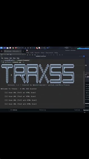 TraXSS Find XSS Vulnerabilities Fast Install, uninstall,and Useing command part 3
