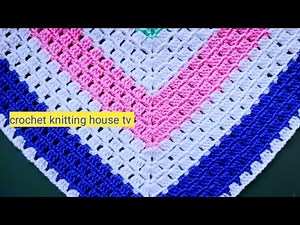 Very fast easy crochet shawl for beginners/how to crochet triangular shawl