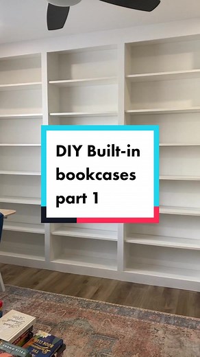 Turning my Billy bookcases into built-ins #homelibrary #builtinbookshe... | billy bookcase
