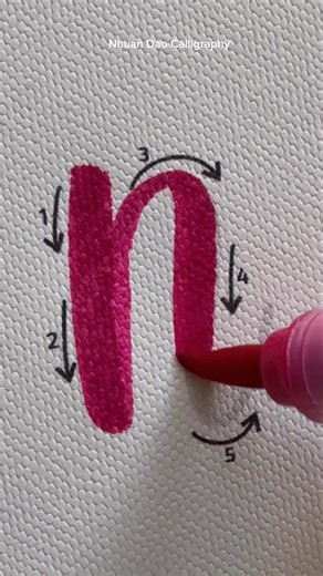 5.1K views · 11 reactions | Modern Calligraphy Tutorial: “N”| Step-by-Step Practice for Beginners #nhuandaocalligraphy | Nhuan Dao Calligraphy | Facebook