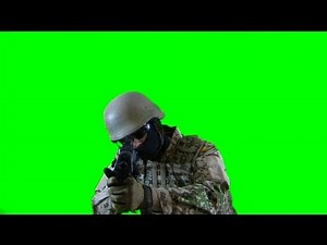 soldier is targeting - real Battlefield green screen footage 1 - free green screen - free use