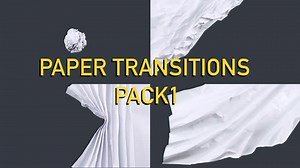 Pack of paper transitions in stop motion animation style. Wrinkled white paper.