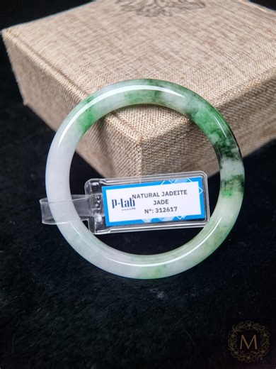 51mm Certified Light Green Jade Bangle | Vintage Jewelry Gift for Her | Lucky Bracelet for Christmas & New Year - Etsy