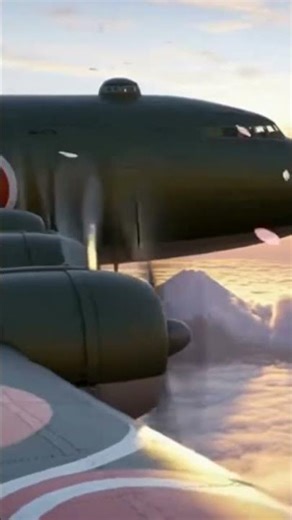 "Fugaku – Japan’s Giant 6-Engine Bomber Over Mount Fuji"