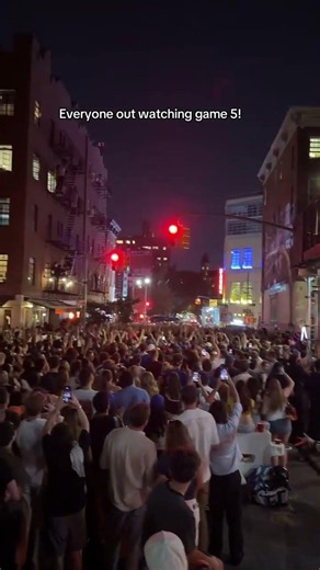 Every corner you turn someone is projecting the game The city is electric rn