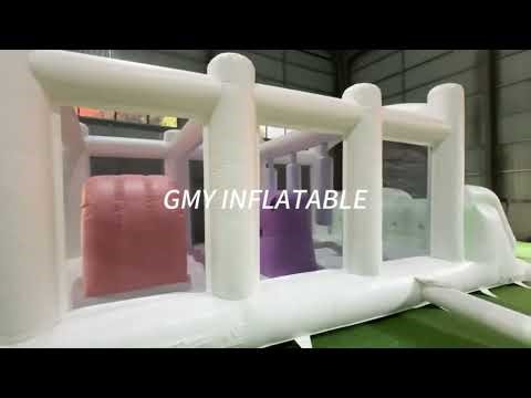 Inflatable Obstacle Course Outdoor Fun Bounce House With Slide Commercial GMY Inflatables