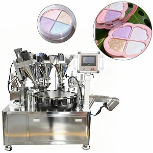[Hot Item] Automatic Four Color Rotary Filler Machine for Cosmetic Loose Powder Filling Machine Production Line Mechanical Power Press Machine, Cosmetics Making Machine