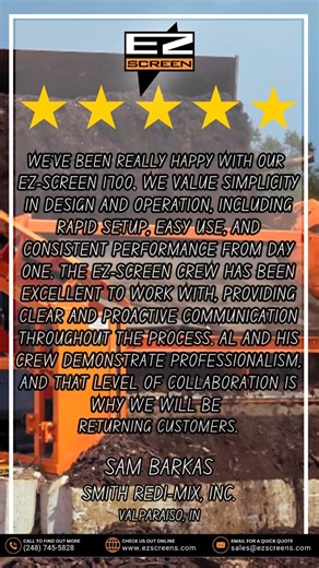 Your material has too many commitment issues. EZ-Screen sorts it out. One machine. Hundreds of screen options. Zero drama. Learn more about EZ-Screen machines: www.ezscreens.com 🔹Phone: 1-248-745-5828 🔹Email: sales@ezscreens.com 🔹Facebook: @ezscreener 🔹Instagram: @ezscreen_screeners 🔹Get an easy fast quote for an EZ-Screen click or copy/paste the link: www.ez-screen.com/request-a-quote #topsoil #gravel #soil #rocks #compost #dirt #aggregate #millings #screener #VibratoryScreener #ScreeningM