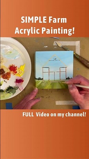 EASY Farm Acrylic Painting! #paintingforbeginners #paintingtutorial #arttutorial #paintwithme