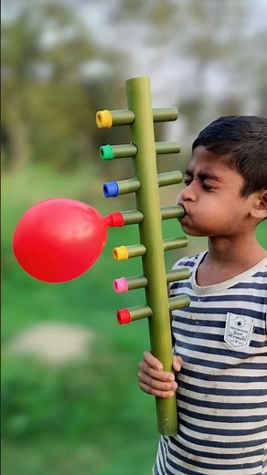 Big seven colour bamboo & seven cute balloon toys #art #diy