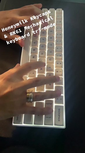 Honeymilk Keycaps & RK61 Mechanical Keyboard - Available at Yellow Basket