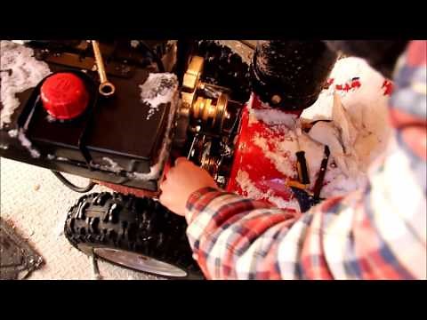 Brute snowblower internal auger cable replacement and belt replacement