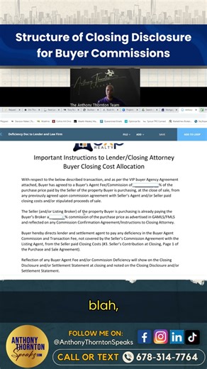 Structure of Closing Disclosure for Buyer Commissions