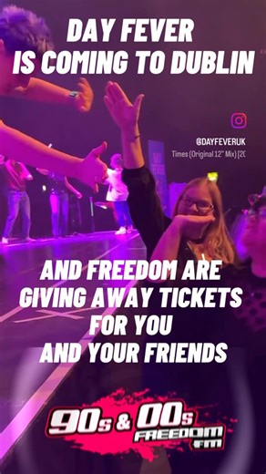 @dayfeveruk is landing in @academydublin, Dublin this SATURDAY and honestly… it’s ICONIC 👀 🎶 BANGERS from the 70s, 80s, 90s & 00s 💥 🕒 Dance all day, no taxi queue at 2am 🛌 Home by 9pm!! 😇 Fresh as a daisy Sunday morning (mass optional) 💥 WANT TO WIN TICKETS? 💥 📲 WhatsApp DAY FEVER your name & location to 086 206 88 88 It’s the disco for people who still love a bop!… but also love their bed 😴 Tag the friend who’ll say “ah go on so” 💃🕺 #DayFever #FreedomFM #Over30sDisco #90s00sBangers 