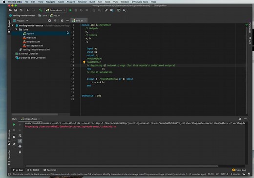 Emacs Verilog Mode Auto with SystemVerilog Studio