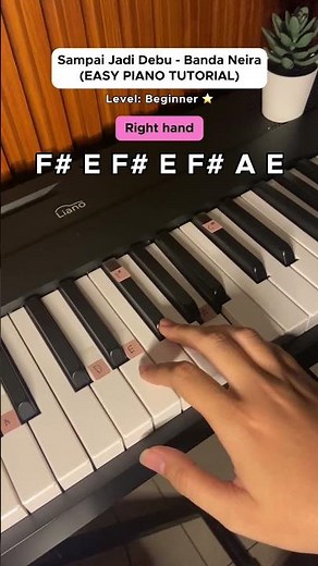 Tutorial piano Sampai Jadi Debu untuk pemula #shorts #bandaneira
