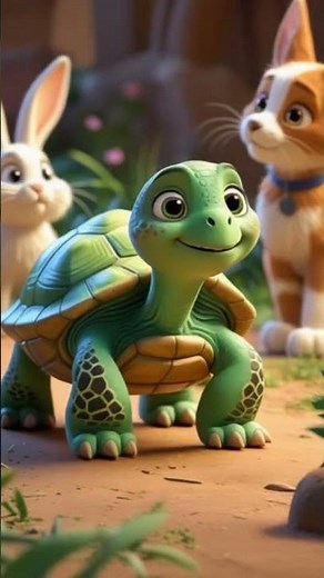 “The Turtle Wins the Race! 🐢✨ Cute 3D Animal Cartoon Adventure for Kids”