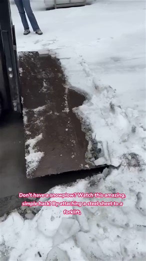 ​Genius Snow Removal Hack! 🤯 DIY Forklift Snow Plow Attachment! #snow #winter #tricks #cleaning #how