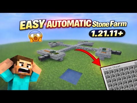 Minecraft 1.21+ | Easy Automatic Stone Farm – 7500 Blocks/Hour | Works in All Versions