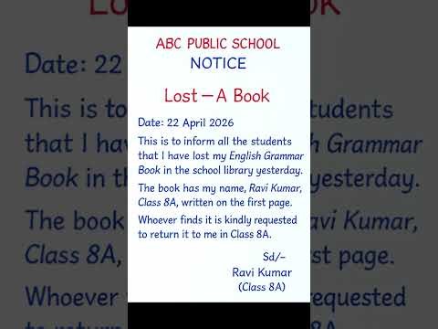 Notice Writing on Lost and Found | Handwriting Shorts