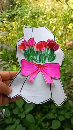 Paper Flower Buke Made ❤️❤️ #flowers #shorts #diy