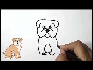 How to draw a Bulldog Easy Step by Step for Kids 🦴