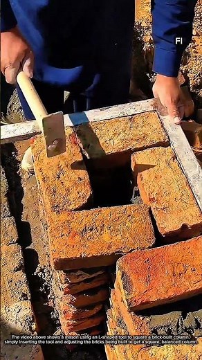 L-shaped tool is effective in building brick columns