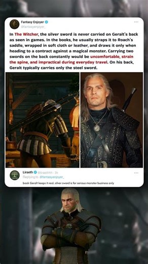 Why Geralt Doesn’t Carry Silver on His Back ⚔️🐴 #TheWitcher #BookLore #fantasy
