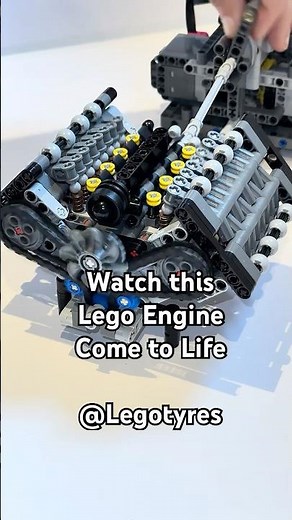 Realistic European V8 Lego Engine Reving #lego #legotechnic