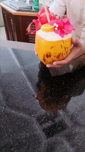 The best tropical drink on the island, straight from nature! For bookings, send us an email to sales@embuduvillage.com . . . #embuduvillage #yourtimelessislandescape #tropicalisland #maldives | Embudu Village