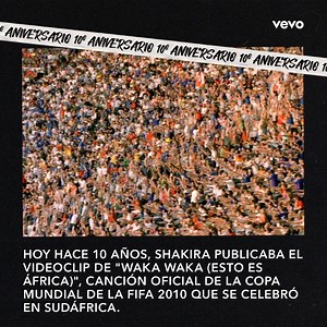 Han pasado ya 10 años desde que Shakira lanzaba al mundo el mítico videoclip de "Waka Waka (Esto Es Africa)", canción oficial del Mundial 2010 celebrado en Sudáfrica y donde nos alzamos con nuestro primer campeonato ¿Lo volvemos a ver? 🎉⚽️ ⁠⠀ ▶︎ https://youtu.be/dzsuE5ugxf4 | Vevo