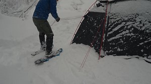 Solo Camping as Deep Snow Hides the Tent | Skiing Lovers