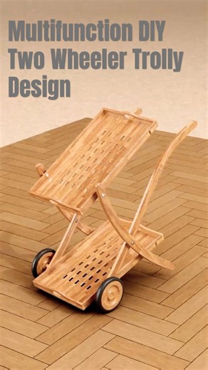 Multifunction DIY Two Wheeler Trolly Design #DIY #woodscraft #design