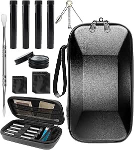 Smell Proof Box All in One, Stylish Smell Proof Case Travel-Friendly, Discreet Air Tight Containers, Waterproof Scentproof Case Gifts Black