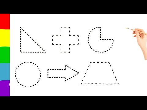 Shapes drawing for kids, Circle and other Five shapes drawing easy, Learn 2D shapes and colors|