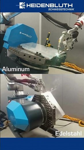 Laserschweißen mit Cobot Technologie Aluminium Baugruppe und Edelstahl Behälter in Aktion