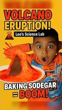 Baking Soda + Vinegar = VOLCANO?! 🌋 | Leo’s Science Lab Experiment #kids
