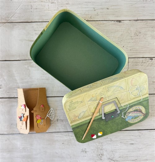 Fishing Gift Box and Card, Happy Fathers Day Gift Wrapping, Happy Birthday, Eat Sleep Fish, Gone Fishing - Etsy