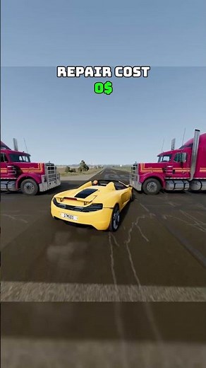 Which car overtakes the truck and what is the repair cost? #beamng #beamngdrive #game #gaming #car