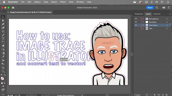 Illustrator Tutorial - Image to Vector - Image Trace And Text Outline - Ready for Laser!
