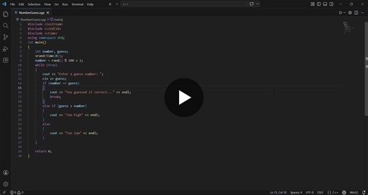 CodSoft C++ Internship – Task 1🚀 Developed a number guessing game in C++ using random number generation and loops, where the user guesses until the correct number is found 🎯💻 | ELAMADHI R