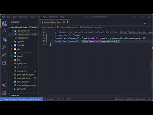 How to run a project when a dev container starts