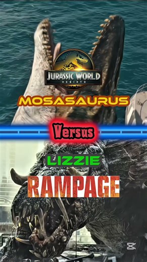 Lizzie vs mosasaurus #kiwiking #viral #jurassicworld #rampage #jurassicpark