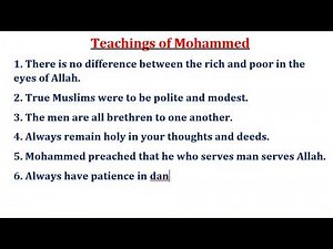 Teachings Of Mohammed | MuhammadTeachings of Prophet Muhammad | Teachings of Prophet Muhammad