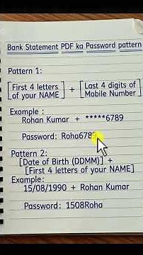 Bank Statement PDF Password Kya Hota Hai 🔐 | SBI, HDFC, ICICI PDF Open Kaise Kare 2026