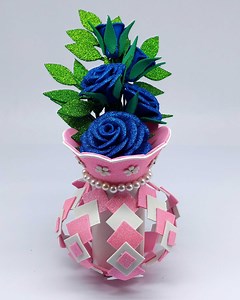 704K views · 6.1K reactions | Amazing flower vase making very easy tutorial at home - Flower pot making with tissue paper roll #diy #flowervase #handmade | Origami Art & Crafts | Facebook