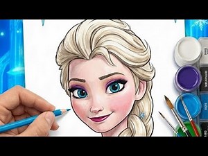 EASY ELSA DRAWING FOR KIDS | STEP BY STEP CUTE PRINCESS TUTORIAL