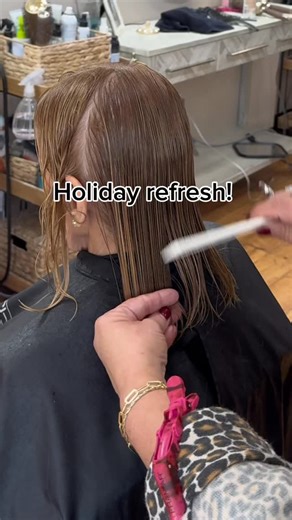 Color & Balayage | Rhode Island Hairstylist on Instagram: "It's time!!! Holiday Refresh! Always @redken gels gray coverage @pureology styling products @framar Christmas foils ❤️ @stylecraftpro blow dryer ❤️ #hairdressermagic #redken #behindthechair #trending #hairdressersofinstagram #hairtransformation #hairinspo"